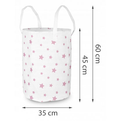 Cos mare pentru depozitarea jucariilor Nukido - Alb cu stele