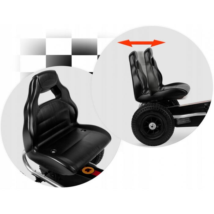 Kart cu pedale si roti gonflabile, varsta 3-7 ani, Gokart RK-591 Ricokids 759101, Rosu