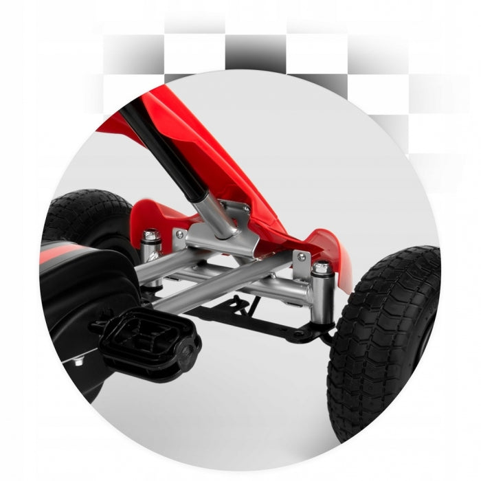 Kart cu pedale si roti gonflabile, varsta 3-7 ani, Gokart RK-591 Ricokids 759101, Rosu