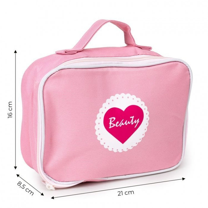 Gentuta de make-up cu 10 elemente din lemn Ecotoys W10D275