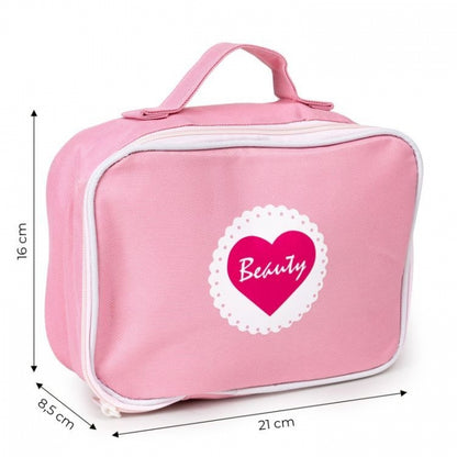 Gentuta de make-up cu 10 elemente din lemn Ecotoys W10D275