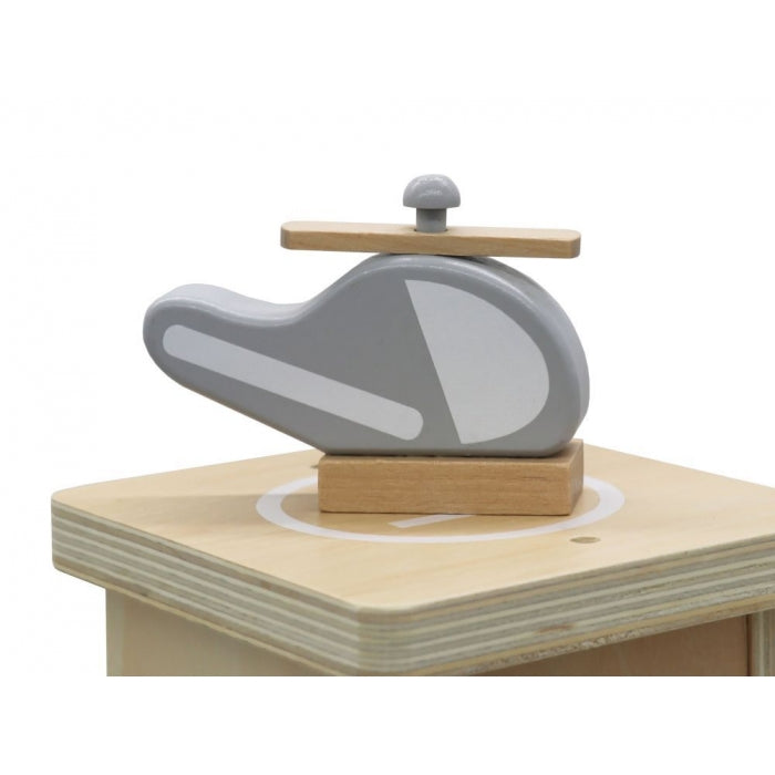 Garaj tip parcare, din lemn, pentru masinute cu lift si masinute Ecotoys W04B047B