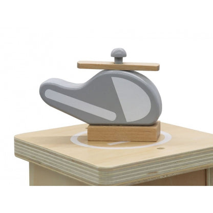 Garaj tip parcare, din lemn, pentru masinute cu lift si masinute Ecotoys W04B047B