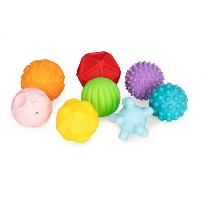 Set de 8 mingi senzoriale din cauciuc moale pentru copii Huanger HE0235
