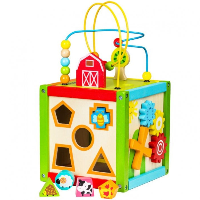 Cub educational din lemn 1004P Ecotoys