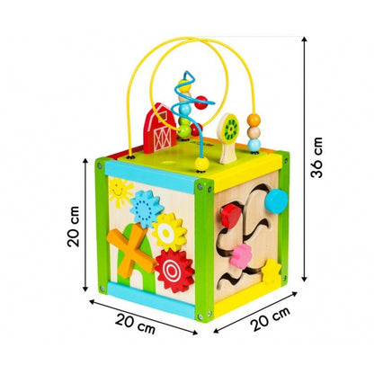 Cub educational din lemn 1004P Ecotoys