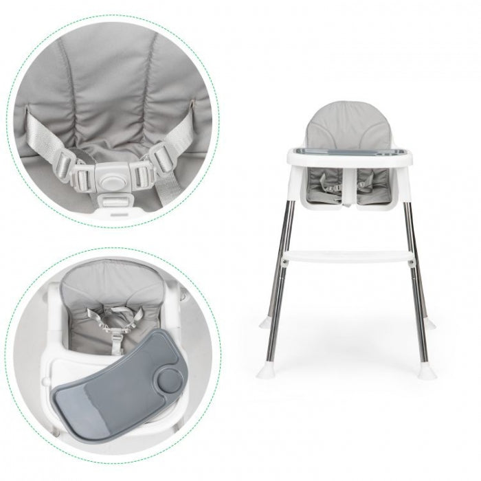 Scaun de masa 2 in 1 cu tapiterie Ecotoys HC-135C - Alb