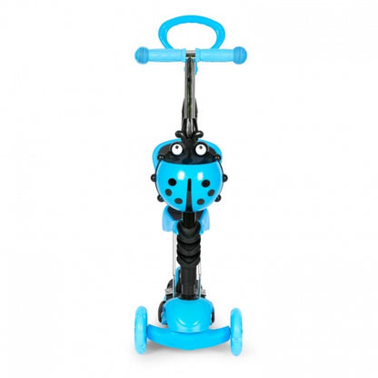 Trotineta 5 in 1 cu sezut si 3 roti cu LED Ecotoys YM-SW-6 - Albastru - Resigilat (ambalaj deteriorat)