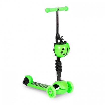 Trotineta 5 in 1 cu sezut si 3 roti cu LED Ecotoys YM-SW-6 - Verde