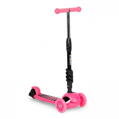 Trotineta 5 in 1 cu sezut si 3 roti cu LED Ecotoys YM-SW-6 - Roz