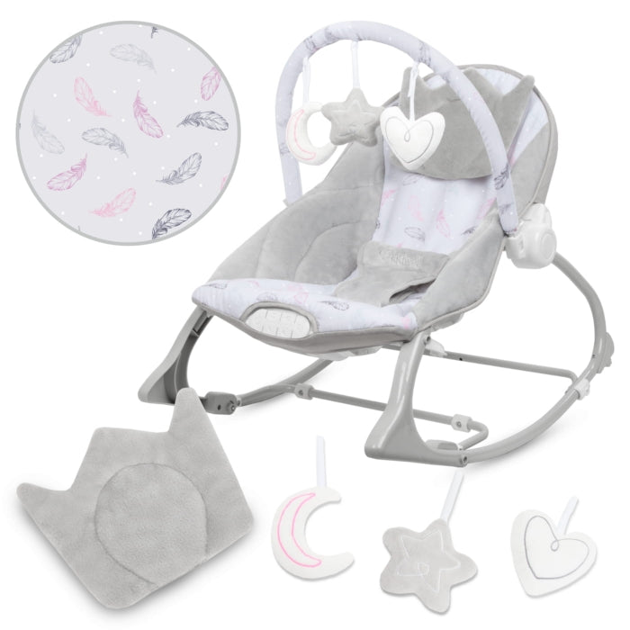 Balansoar multifunctional cu sunete si jucarii Kidwell Pino - Feathers