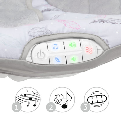 Balansoar multifunctional cu sunete si jucarii Kidwell Pino - Feathers