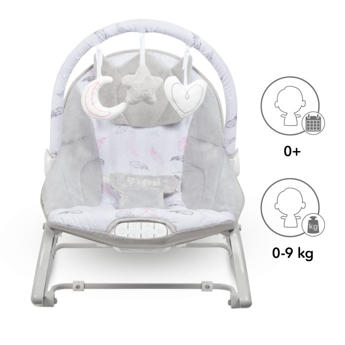 Balansoar multifunctional cu sunete si jucarii Kidwell Pino - Feathers