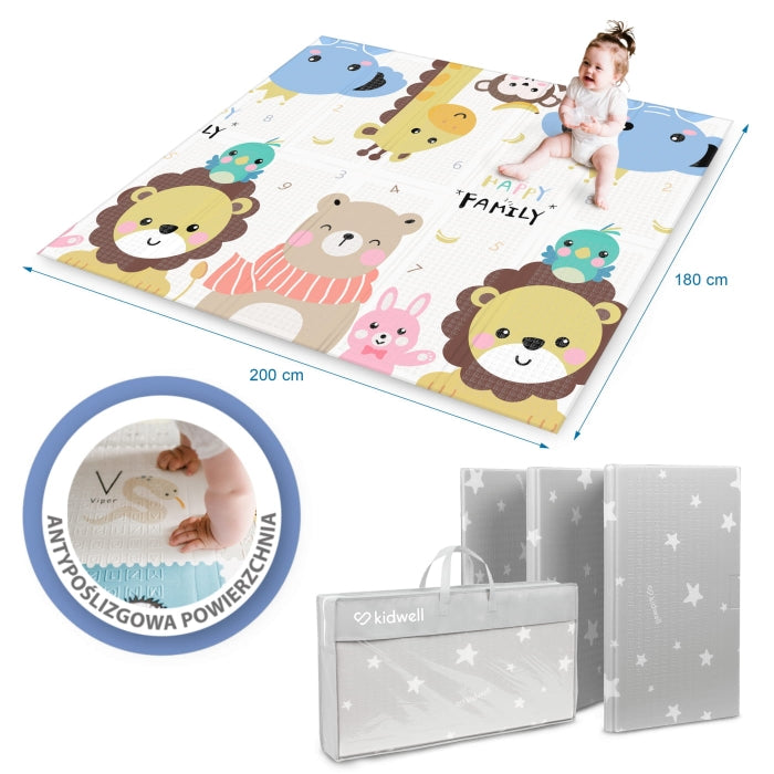 Salteluta de joaca pentru copii 180 x 200 cm Kidwell INDA - Animals