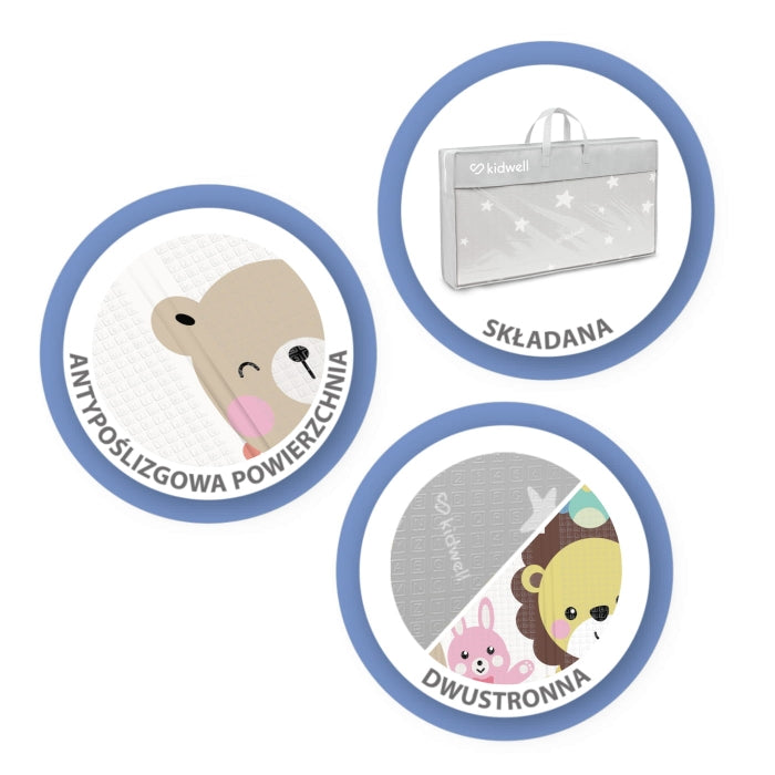 Salteluta de joaca pentru copii 180 x 200 cm Kidwell INDA - Animals