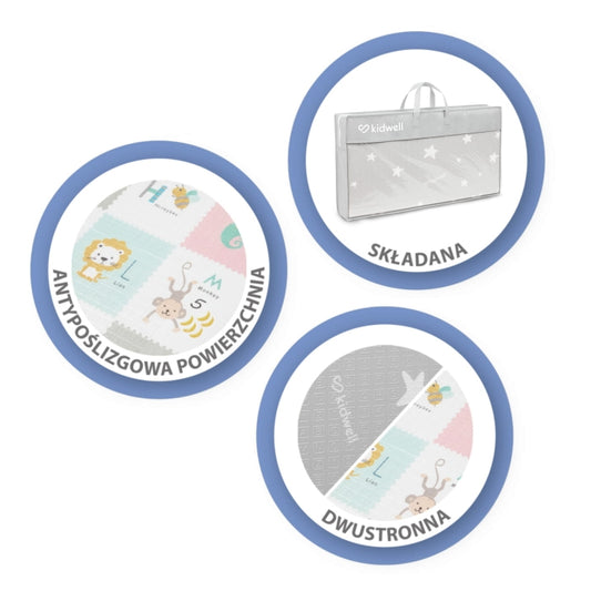 Salteluta de joaca pentru copii 180 x 200 cm Kidwell INDA - Alphabet