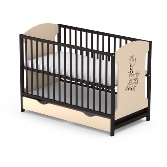 Patut cu sertar VESSANTI MILO GIRAFA - Crem cu wenge