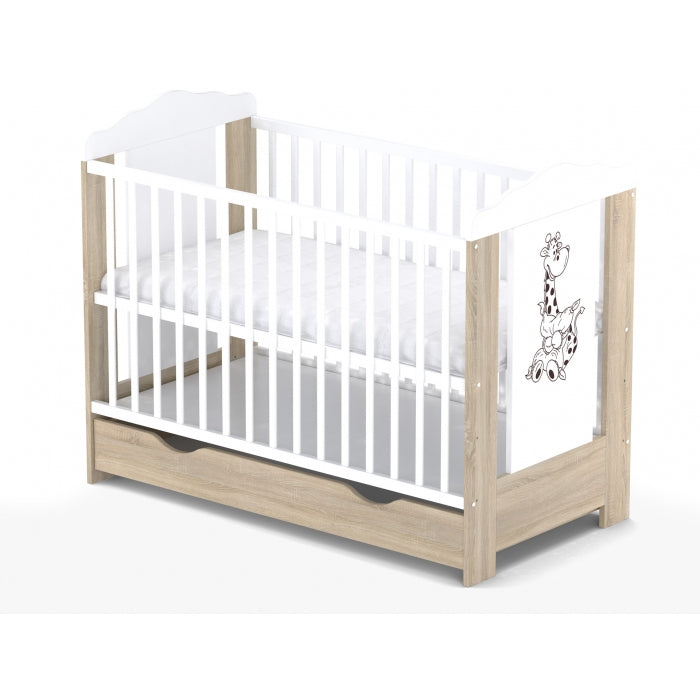 Patut cu sertar VESSANTI ELLA - Stejar cu alb