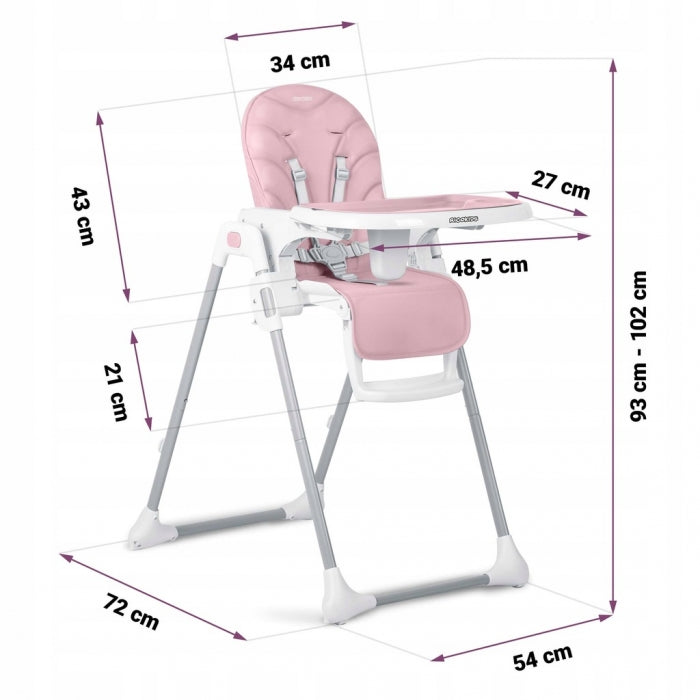 Scaun de masa pentru copii Ricokids Tulo 700602 - Roz