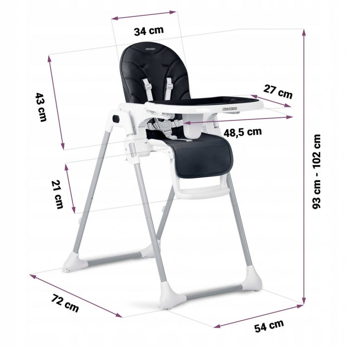 Scaun de masa pentru copii Ricokids Tulo 700603 - Negru