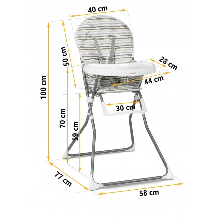 Scaun de masa Ricokids Fando - Gri cu dungi