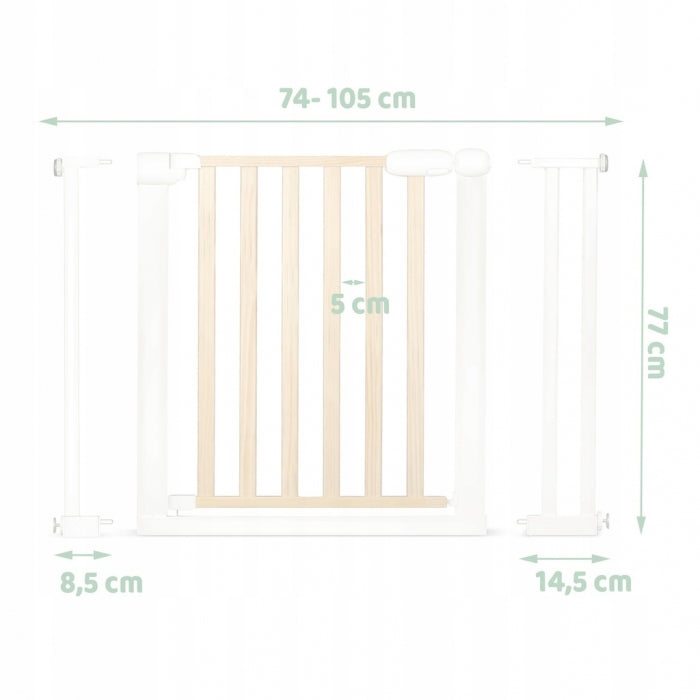 Poarta siguranta 74 - 105 cm Nukido 718500 - Metal + Lemn