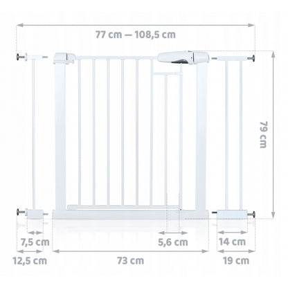 Poarta siguranta 77 - 108.5 cm Nukido 718600 - Alb