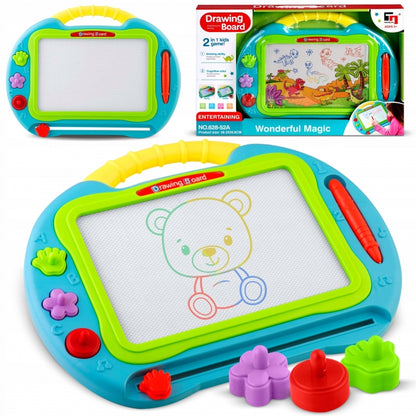 Tabla magnetica pentru desenat cu accesorii incluse Ricokids 772100 - Albastru