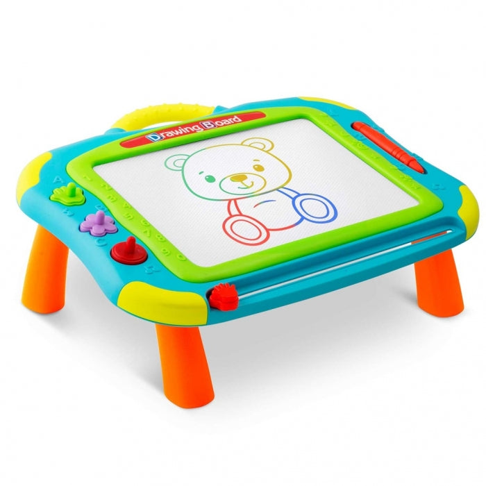 Masuta cu tabla magnetica pentru desenat cu accesorii incluse Ricokids 772201 - Albastru