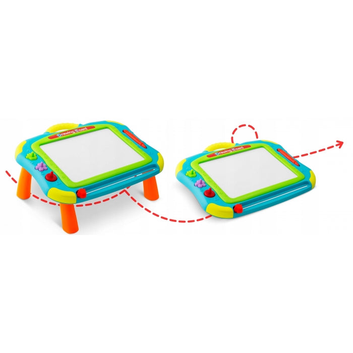 Masuta cu tabla magnetica pentru desenat cu accesorii incluse Ricokids 772201 - Albastru