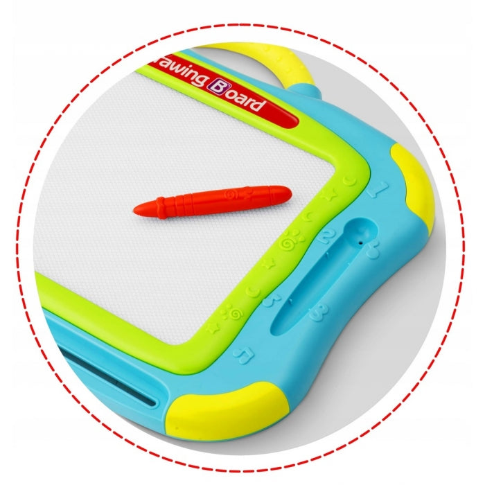 Masuta cu tabla magnetica pentru desenat cu accesorii incluse Ricokids 772201 - Albastru