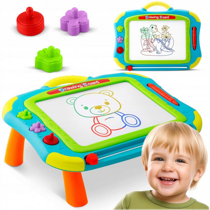 Masuta cu tabla magnetica pentru desenat cu accesorii incluse Ricokids 772201 - Albastru