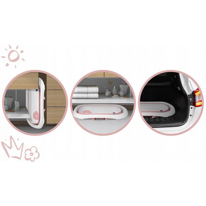 Cadita de baie cu dop de scurgere si termometru Ricokids RK-282 - Roz