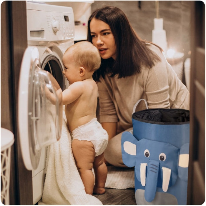 Cos mare pentru depozitarea jucariilor Nukido - Elefant albastru