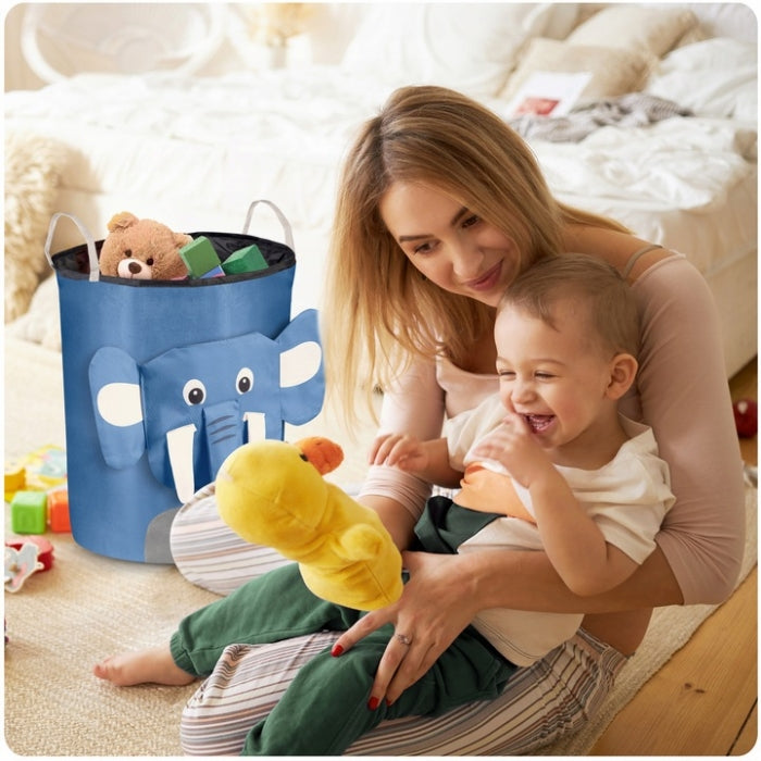 Cos mare pentru depozitarea jucariilor Nukido - Elefant albastru