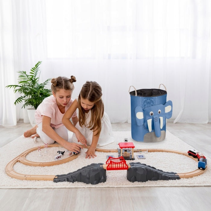 Cos mare pentru depozitarea jucariilor Nukido - Elefant albastru