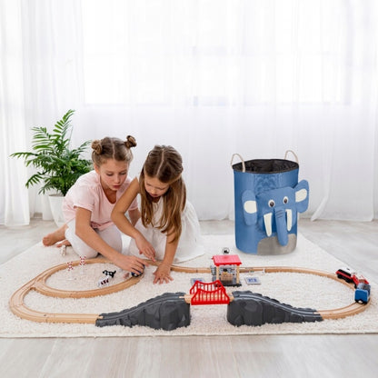 Cos mare pentru depozitarea jucariilor Nukido - Elefant albastru