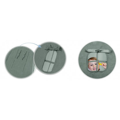 Cort de joaca pentru copii cu ghirlanda si 3 pernite Nukido 116 x 116 x 165 cm - Verde