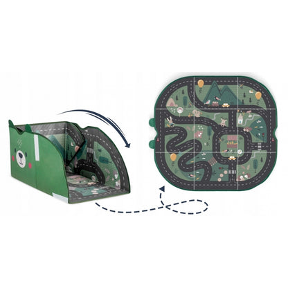 Cos de depozitare 2 in 1 cu salteluta de joaca pentru copii Nukido - Verde