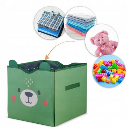 Cos de depozitare 2 in 1 cu salteluta de joaca pentru copii Nukido - Verde