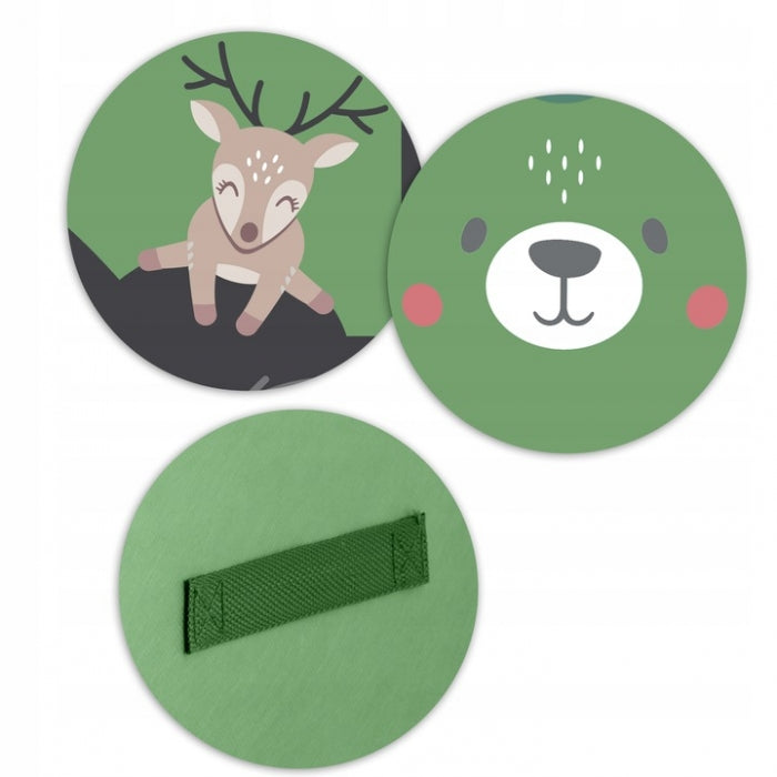 Cos de depozitare 2 in 1 cu salteluta de joaca pentru copii Nukido - Verde