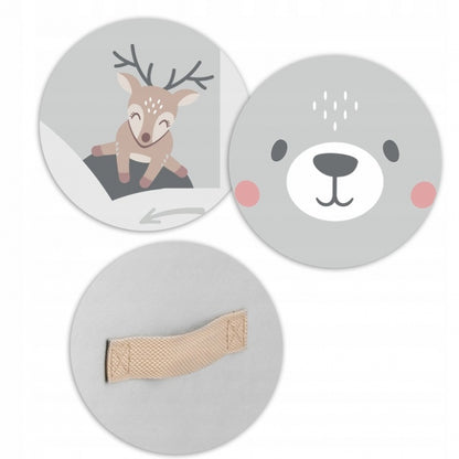 Cos de depozitare 2 in 1 cu salteluta de joaca pentru copii Nukido - Gri