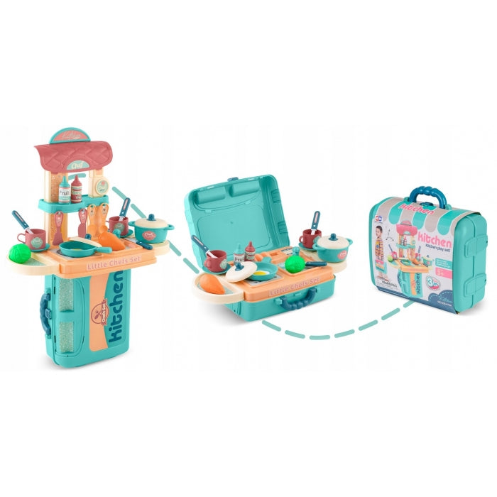 Bucatarie 3 in 1 cu accesorii incluse Ricokids 772901 - Turcoaz