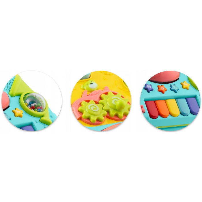 Antemergator 2 in 1 cu diverse activitati si muzica Ricokids RK-744 - Turcoaz