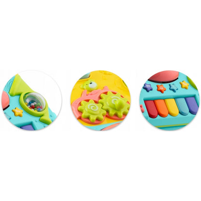 Antemergator 2 in 1 cu diverse activitati si muzica Ricokids RK-744 - Turcoaz