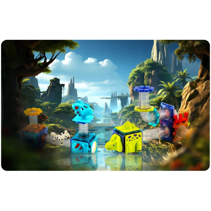 Blocuri magnetice, 107 elemente, Paradisul Dinozaurilor Ricokids RK-757