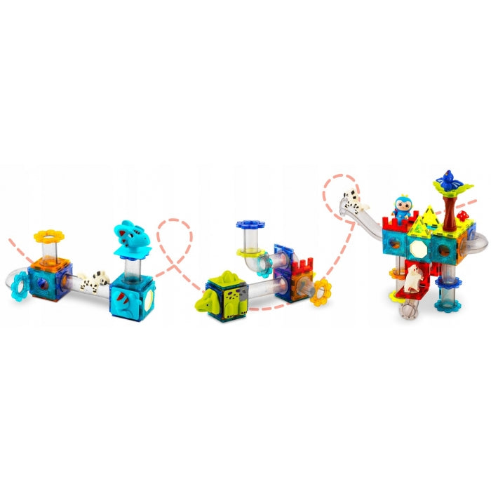 Blocuri magnetice, 107 elemente, Paradisul Dinozaurilor Ricokids RK-757