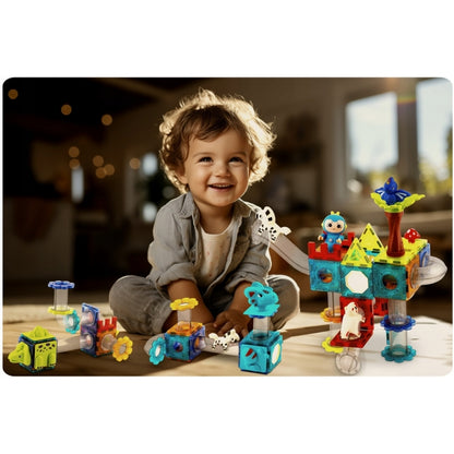 Blocuri magnetice, 107 elemente, Paradisul Dinozaurilor Ricokids RK-757