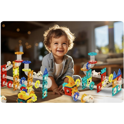 Blocuri magnetice cu tobogan, 153 elemente, Dinozauri Ricokids RK-764