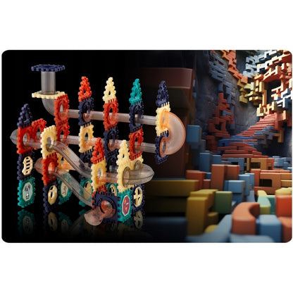 Blocuri magnetice cu tobogan si bile, 110 elemente, Ricokids RK-765